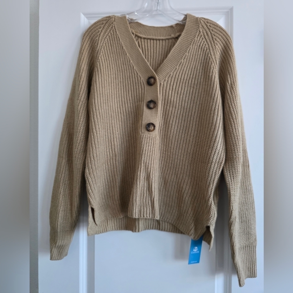 Cupshe Tan Knit Sweater Size Small
